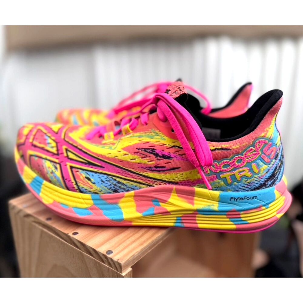 Asics Gel Noosa Tri 15 Aquarium Vibrant Yellow Multicolr FLYTEFOAM Sneakers SZ 9 - Picture 8 of 13